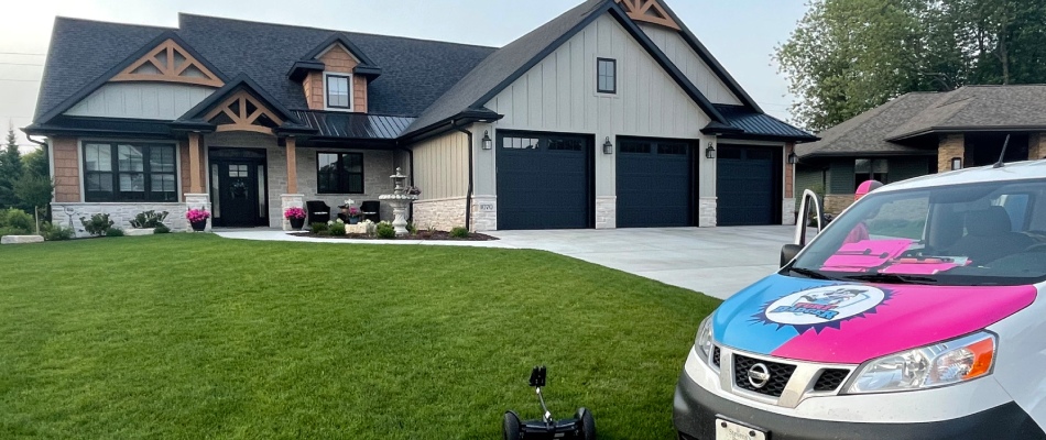 Healthy maintained lawn after services done by Turf Badger in Appleton, WI.