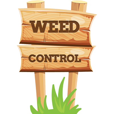 Weed control wooden sign