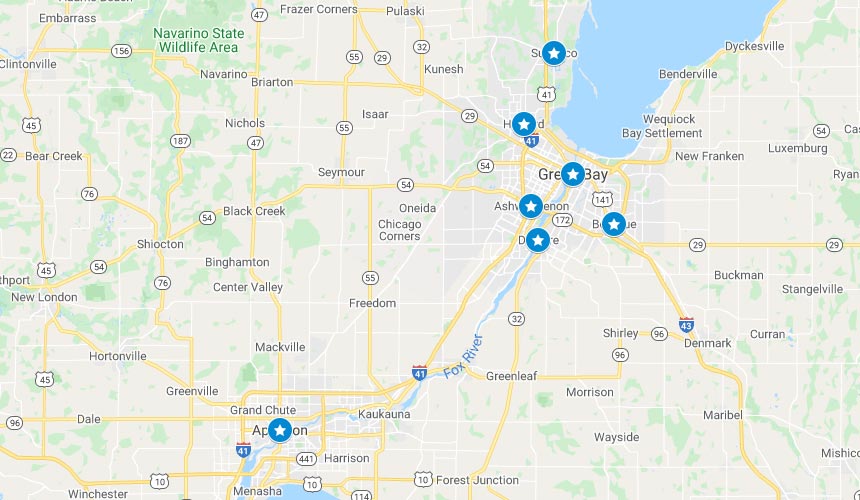 Turf Badger service areas map.
